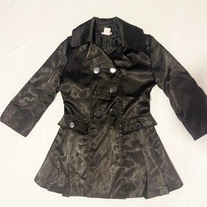 YS Usa satin black peplum coat size M